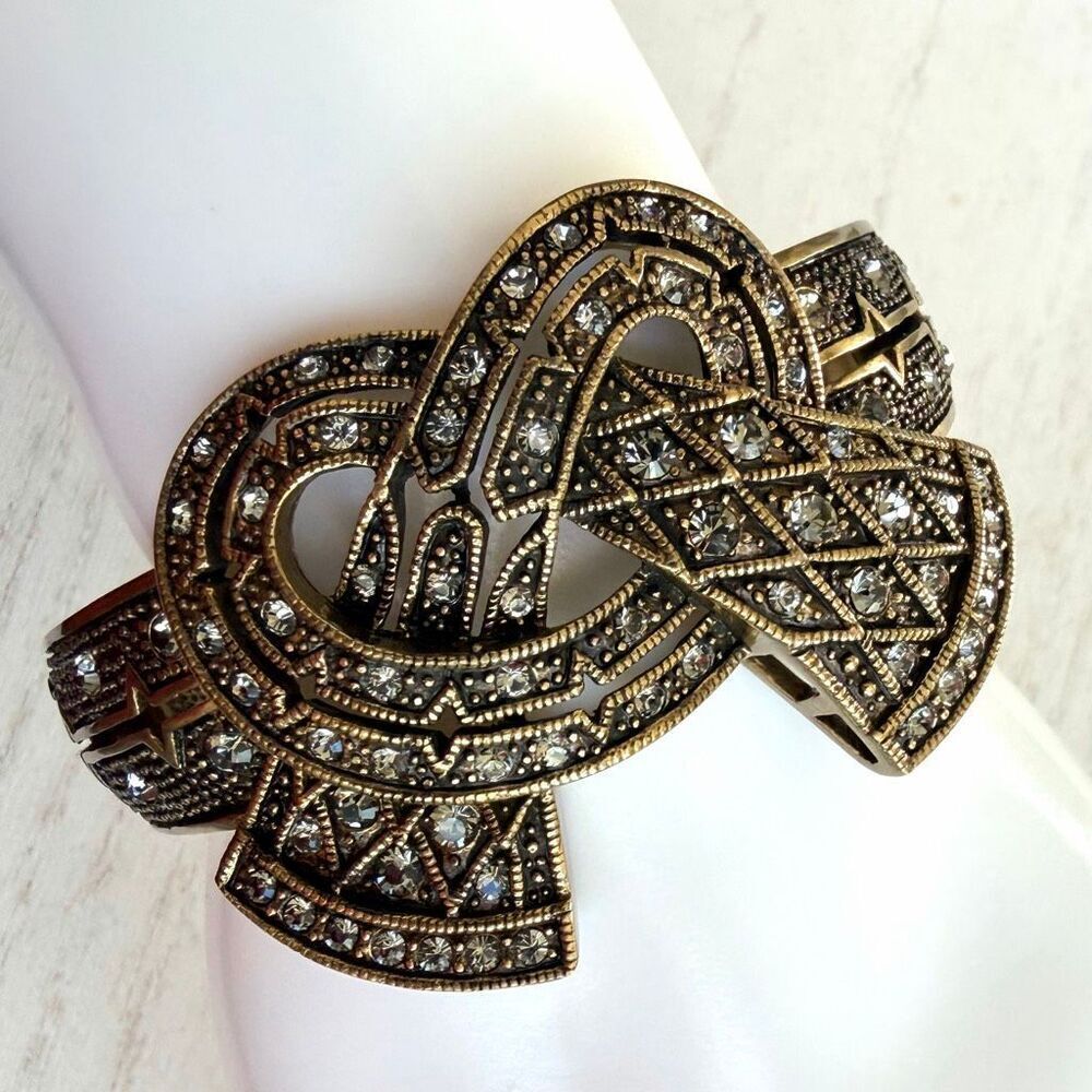 Heidi Daus Bow Ribbon Crystal Clamper Bracelet